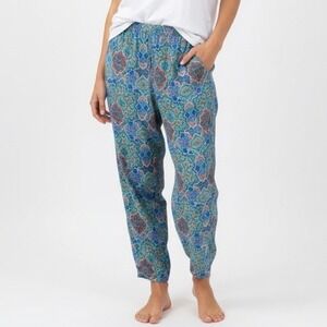 SUNSETS Bohemian Tile Print Wide Leg Lounge Pants Size L